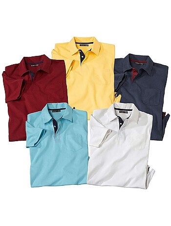 5x polos de algodón de manga corta sportwear