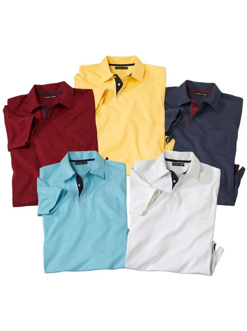 5x polos de algodón de manga corta sportwear - Kiabi 5x polos de algodón de manga corta sportwear - Kiabi
