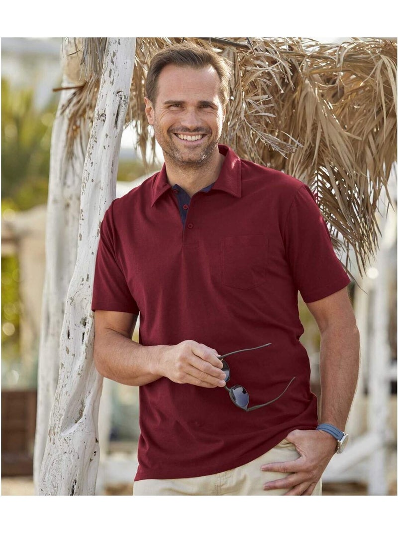5x polos de algodón de manga corta sportwear Blanco Azul Azul - Kiabi