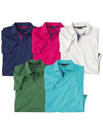 5x polos de algodón de manga corta sportwear