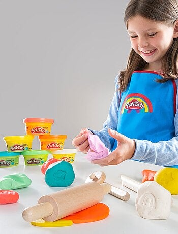 6 botes de plastilina + delantal impermeable y accesorios 'roba x Play-Doh'