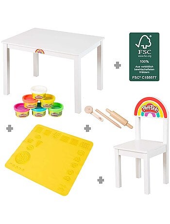6 botes de plastilina + mesa y silla + alfombra y accesorios 'roba x Play-Doh'