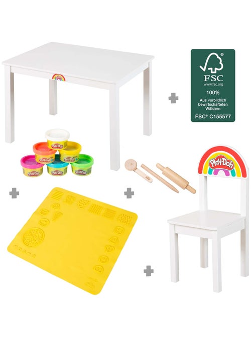6 botes de plastilina + mesa y silla + alfombra y accesorios 'roba x Play-Doh' - Kiabi