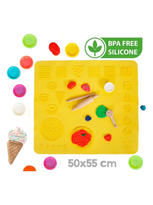 6 botes de plastilina + mesa y silla infantil + alfombra y accesorios 'roba x Play-Doh' - Kiabi