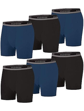 6x bóxers stretch lisos de algodón