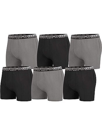 6x bóxers stretch lisos de algodón