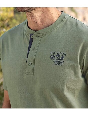 6x camisetas de algodón cuello tunecino outdoor