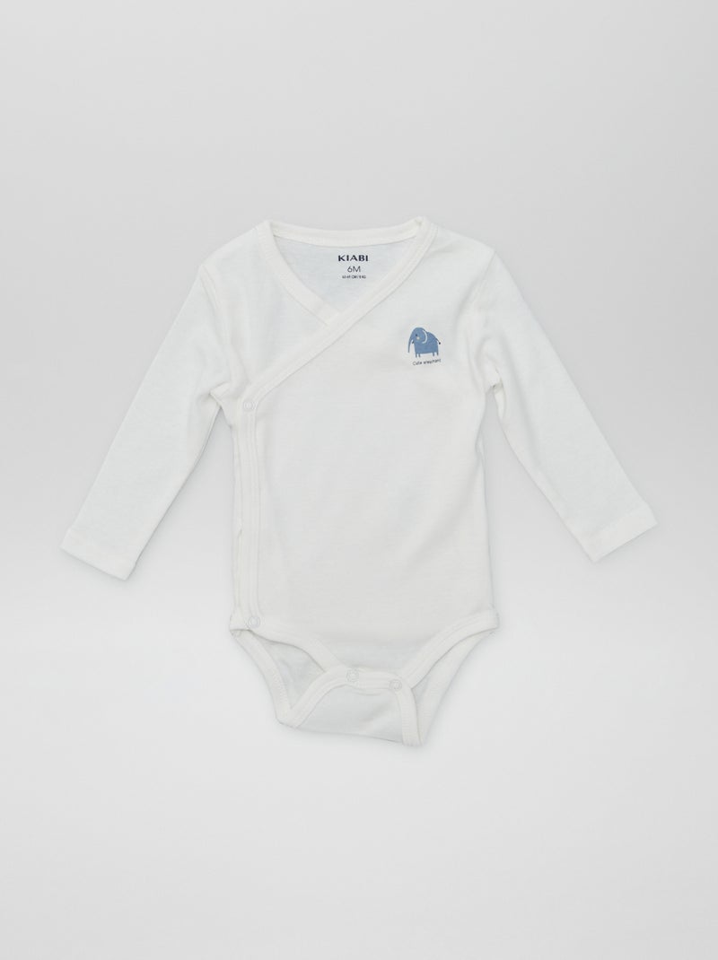 7 bodies cruzados + bolsa de almacenamiento BLANCO - Kiabi