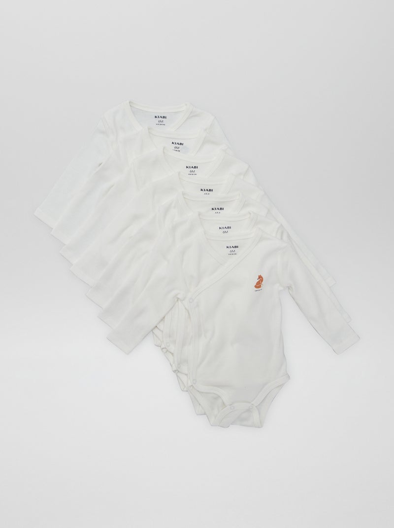 7 bodies cruzados + bolsa de almacenamiento BLANCO - Kiabi