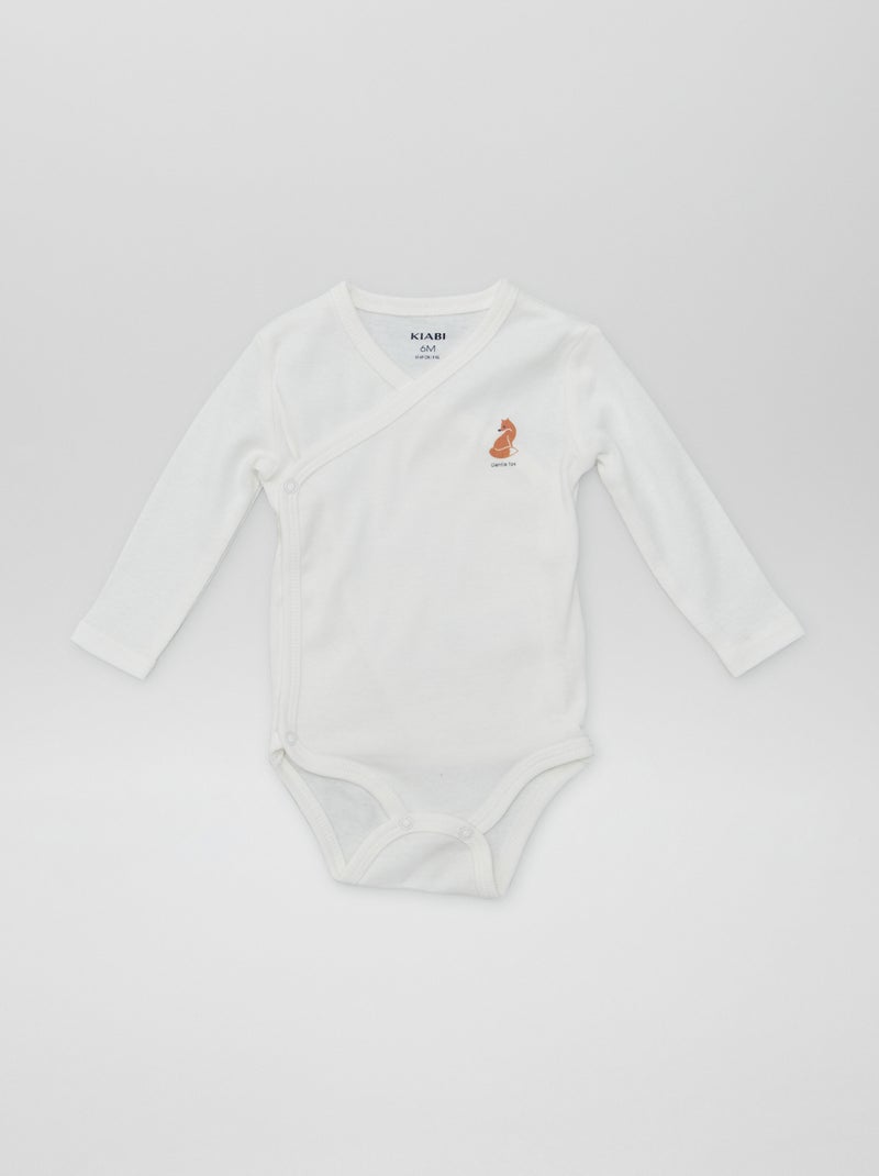 7 bodies cruzados + bolsa de almacenamiento BLANCO - Kiabi