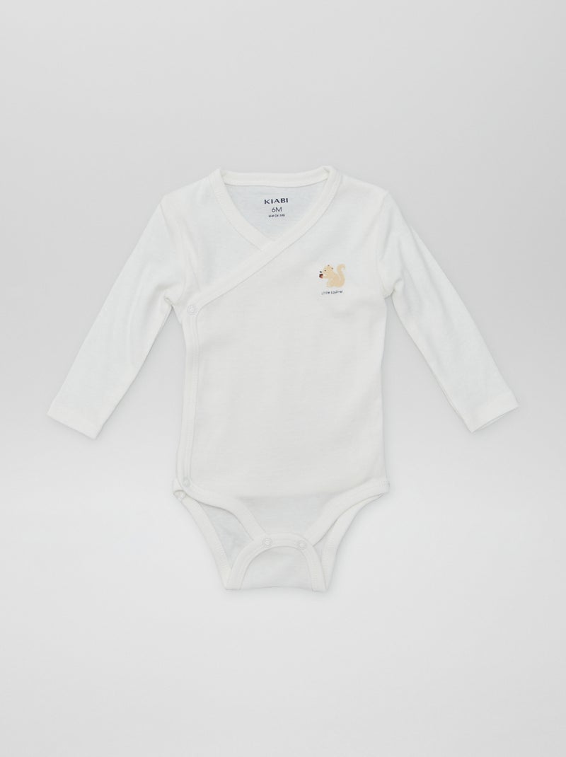 7 bodies cruzados + bolsa de almacenamiento BLANCO - Kiabi