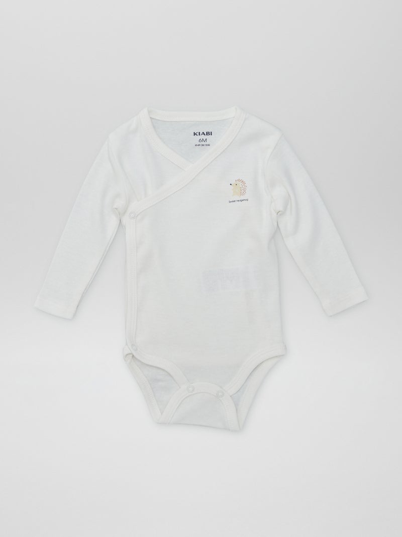 7 bodies cruzados + bolsa de almacenamiento BLANCO - Kiabi