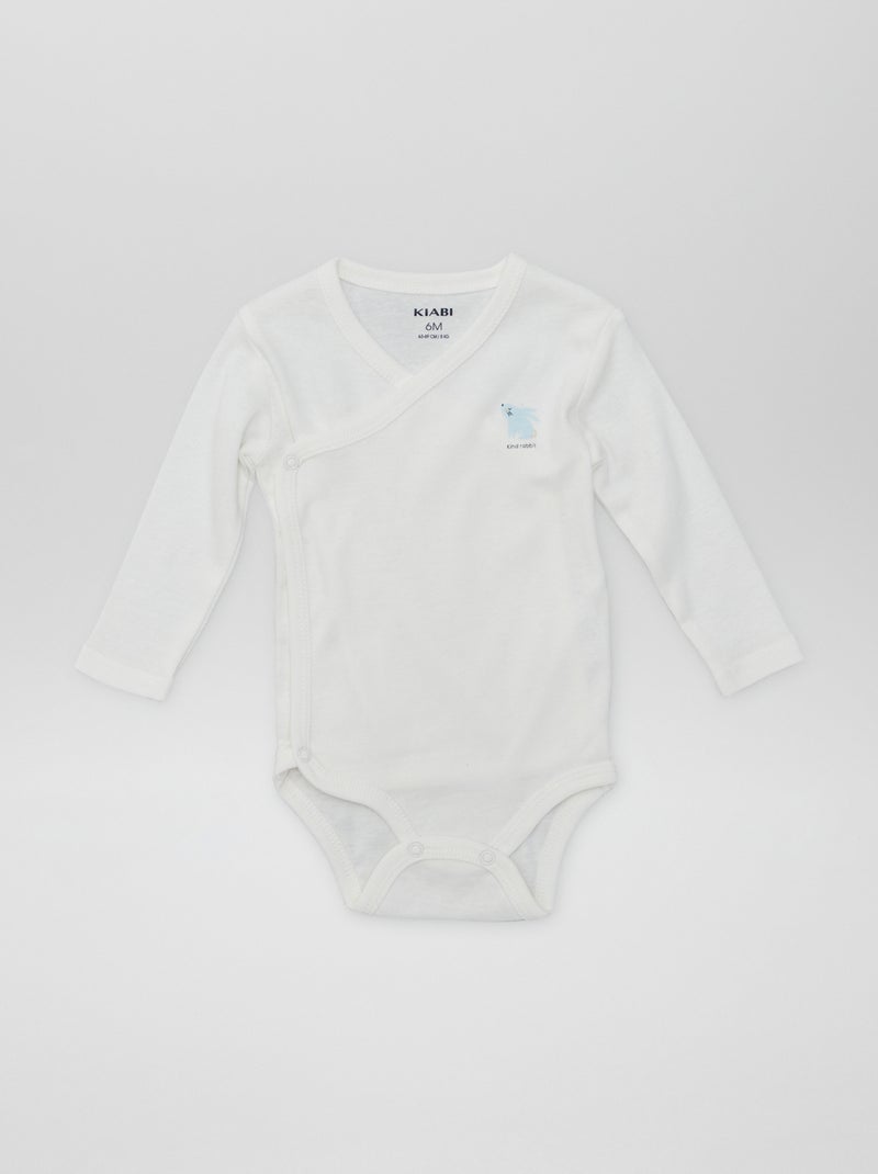 7 bodies cruzados + bolsa de almacenamiento BLANCO - Kiabi