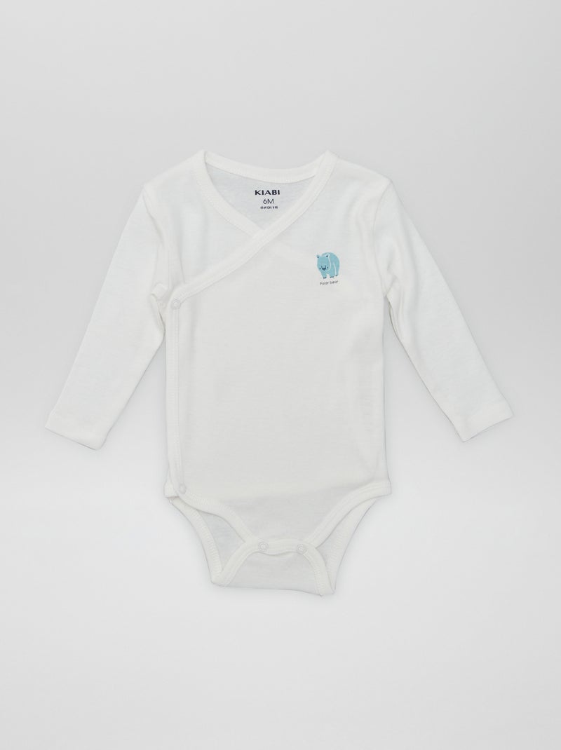 7 bodies cruzados + bolsa de almacenamiento BLANCO - Kiabi