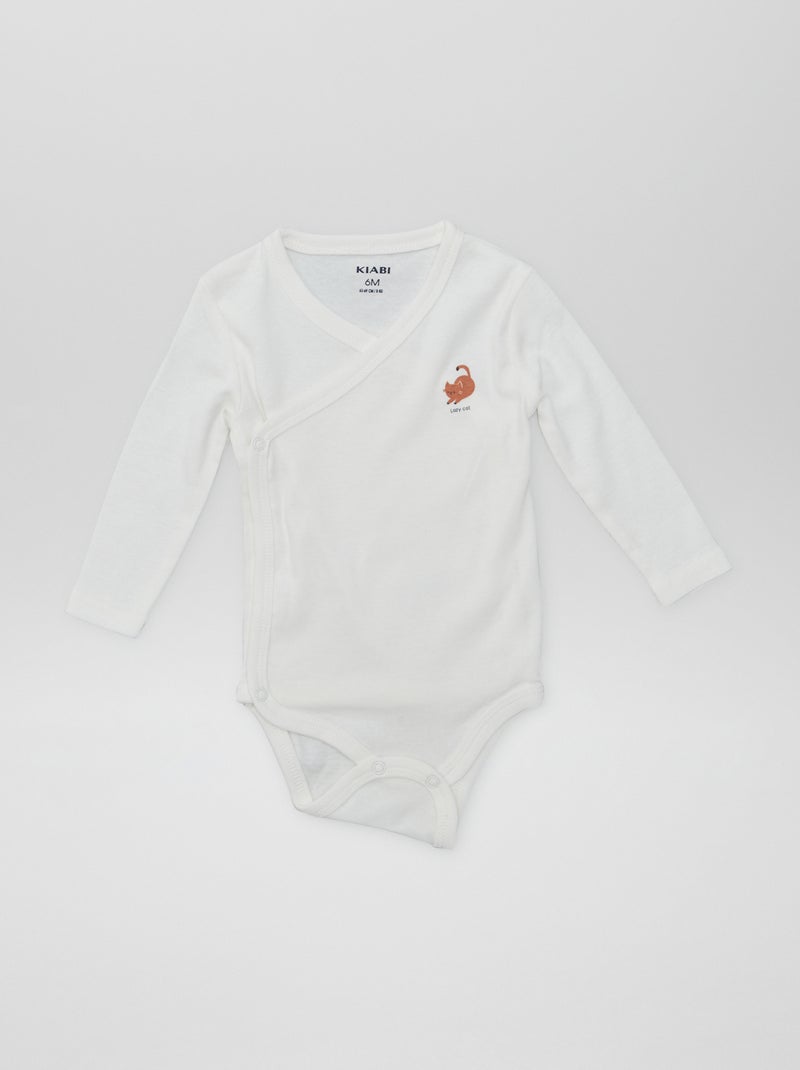 7 bodies cruzados + bolsa de almacenamiento BLANCO - Kiabi