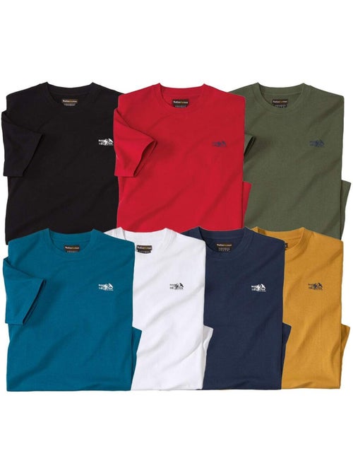 7x camisetas de algodón de manga corta y cuello redondo - Kiabi 7x camisetas de algodón de manga corta y cuello redondo - Kiabi