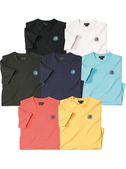 7x camisetas lisas de algodón con cuello redondo palm coast - Kiabi 7x camisetas lisas de algodón con cuello redondo palm coast - Kiabi