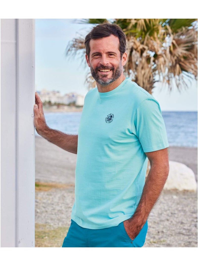 7x camisetas lisas de algodón con cuello redondo palm coast Blanco Amarillo Negro - Kiabi