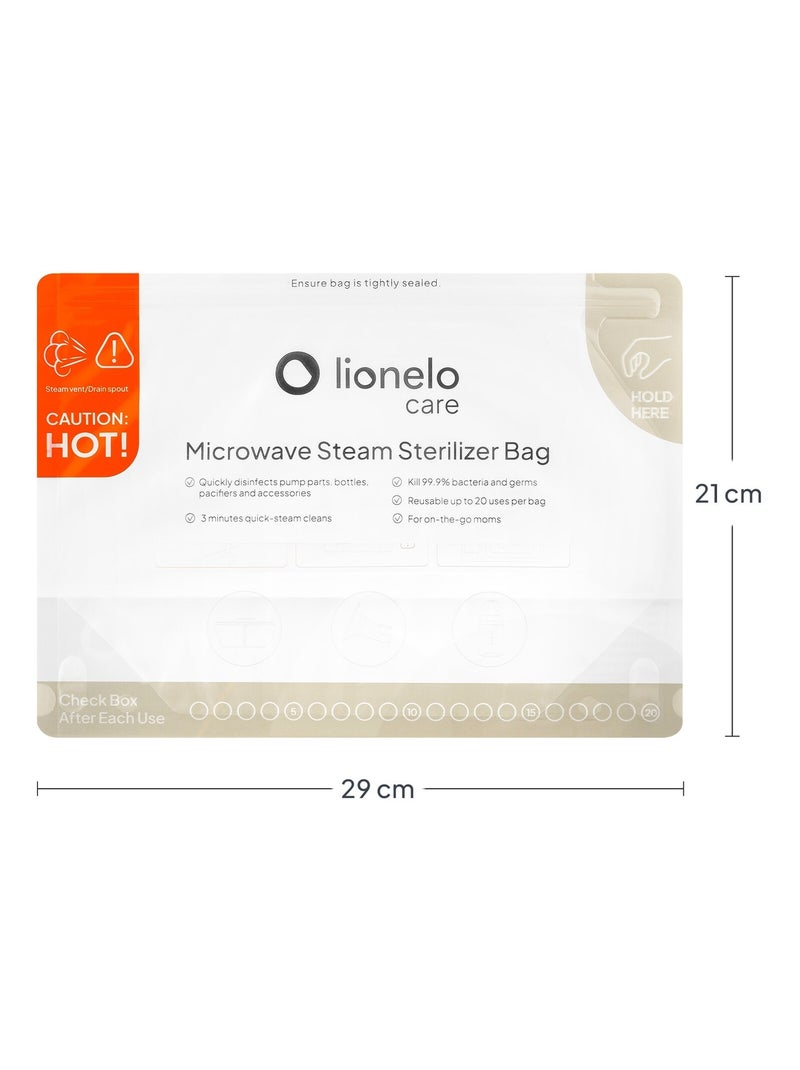8 bolsas esterilizadoras reutilizables LIONELO - Aptas para microondas - Para biberones y accesorios Blanco - Kiabi
