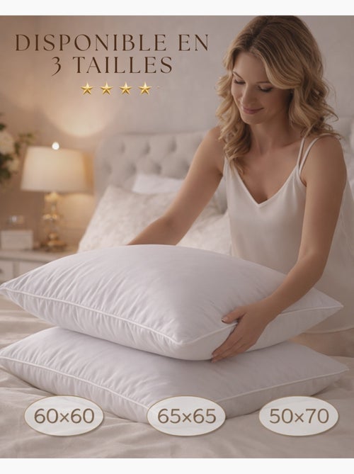 A la unidad almohadas de poliéster moelleux premium promo linge - Kiabi A la unidad almohadas de poliéster moelleux premium promo linge - Kiabi