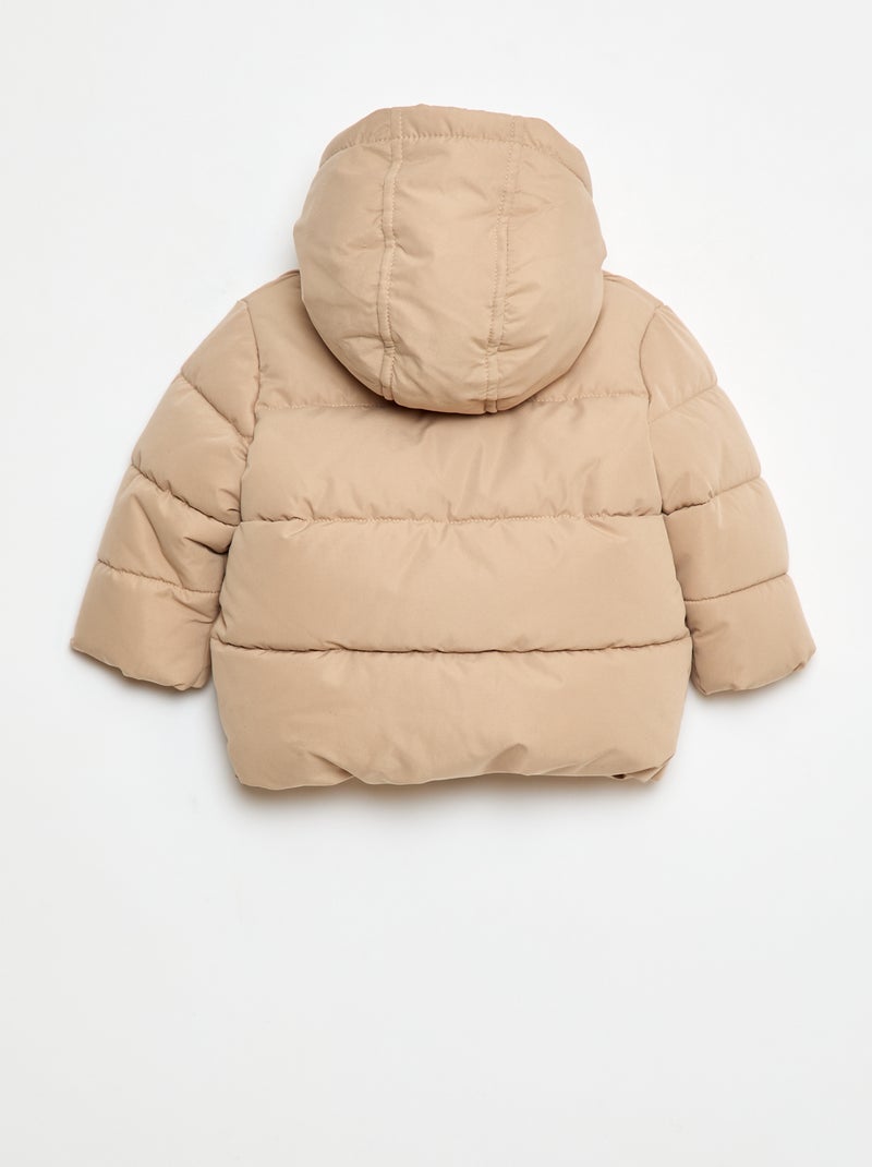 Abrigo acolchado con capucha Beige - Kiabi