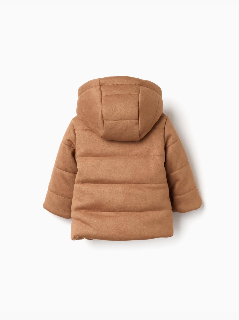 Abrigo acolchado con capucha y forro de felpa Beige - Kiabi