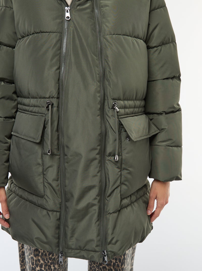 Abrigo acolchado de maternidad con detalle para portear Verde - Kiabi