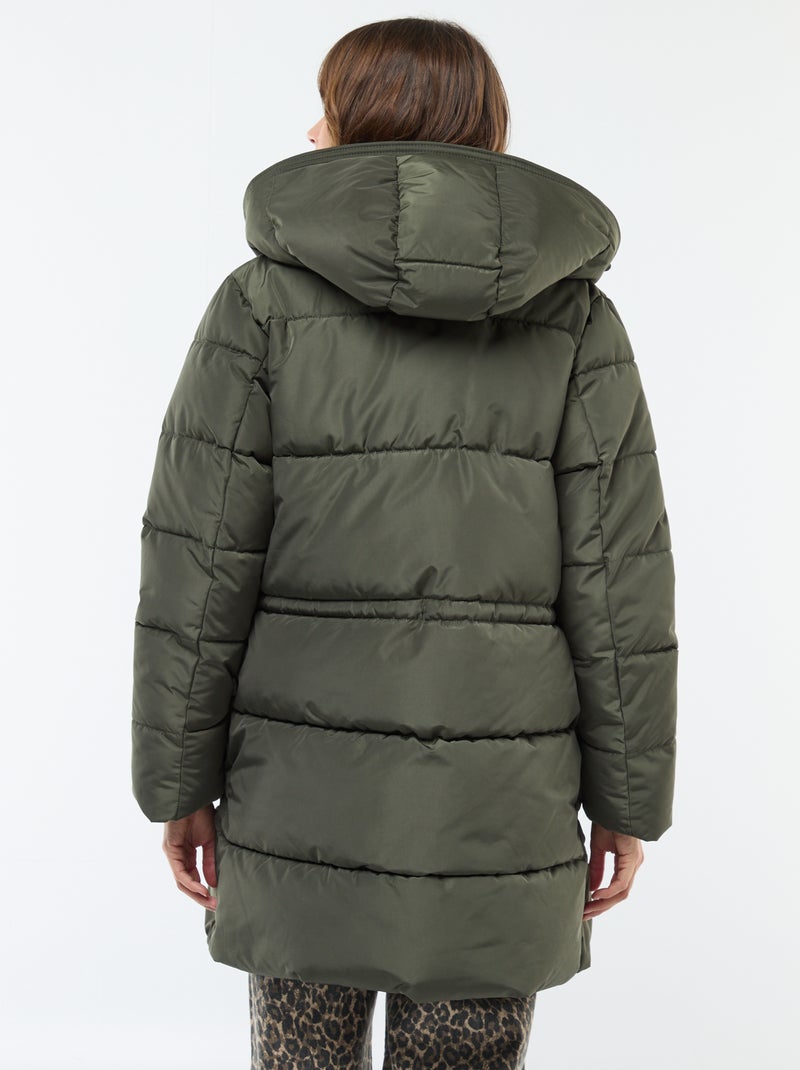 Abrigo acolchado de maternidad con detalle para portear Verde - Kiabi