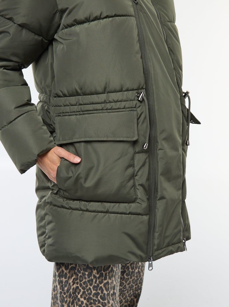 Abrigo acolchado de maternidad con detalle para portear Verde - Kiabi