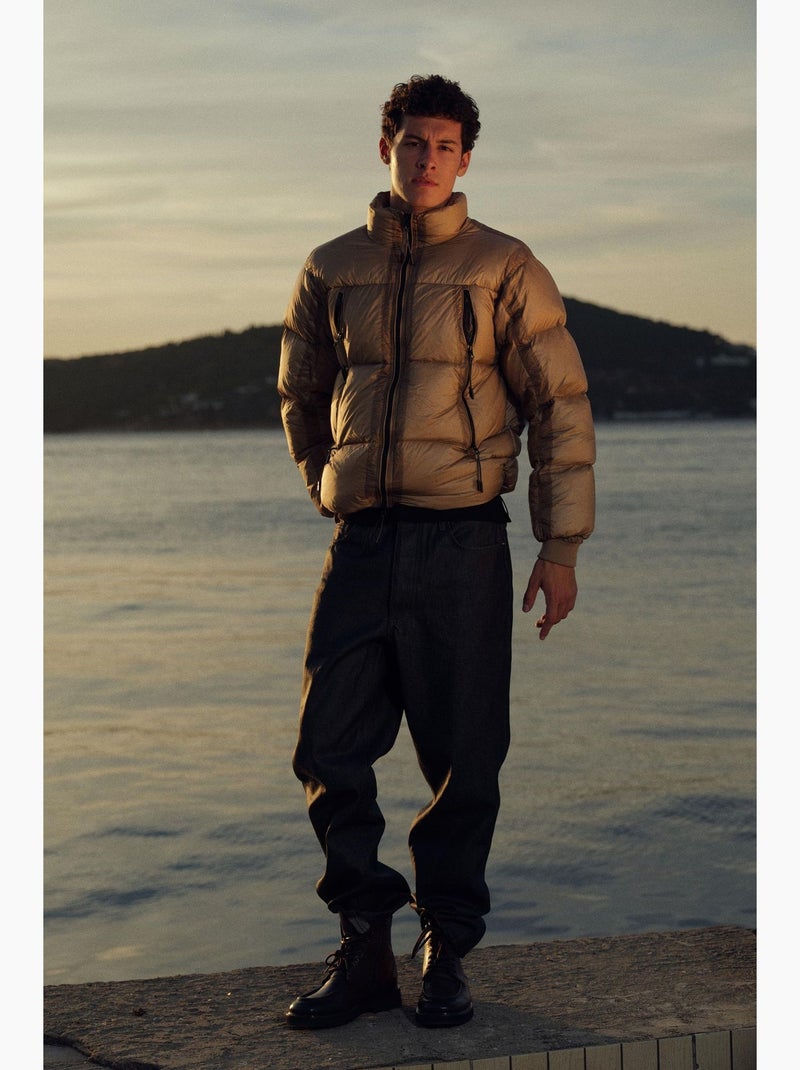 Abrigo acolchado hombre giesto Camel - Kiabi