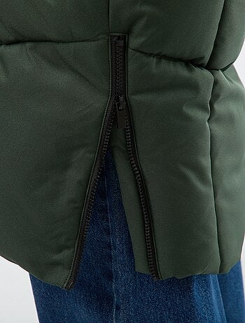 Abrigo acolchado largo cálido e impermeable con capucha