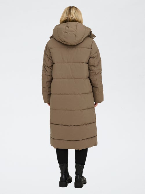 Abrigo acolchado largo con capucha 'JDY' - Kiabi