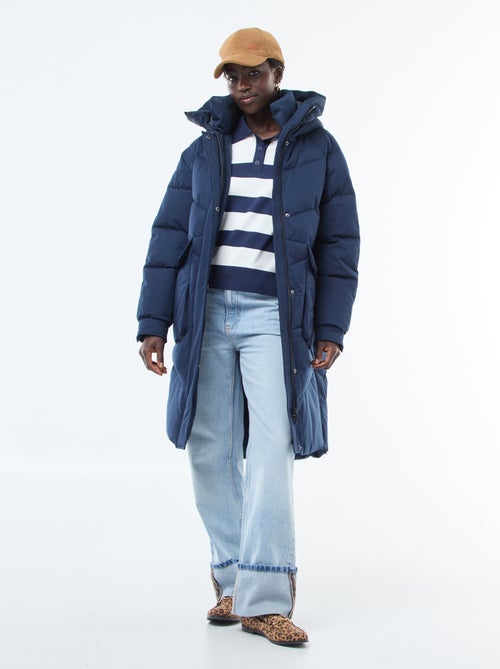 Abrigo Acolchado Largo y Cálido con Capucha - Kiabi