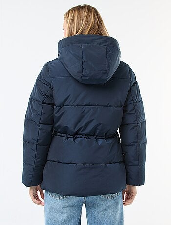 Abrigo acolchado midi con capucha