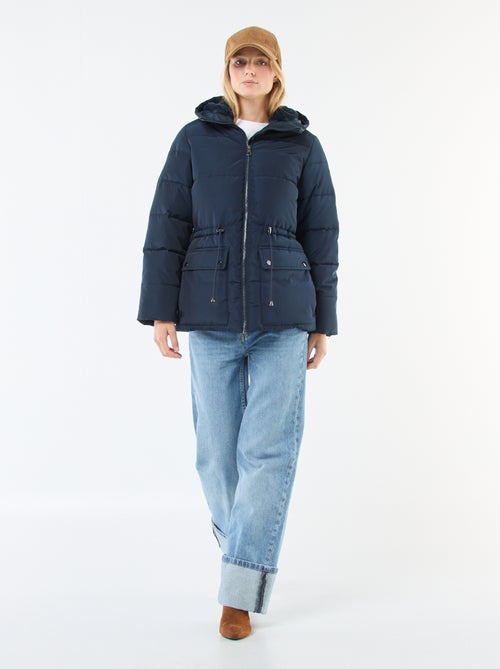 Abrigo acolchado midi con capucha - Kiabi