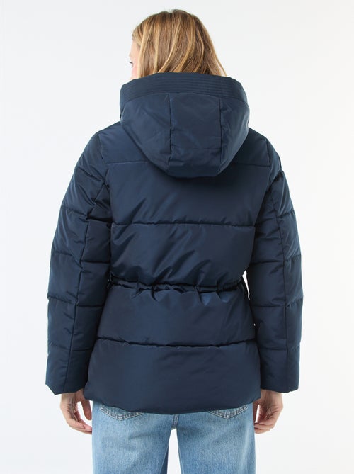 Abrigo acolchado midi con capucha - Kiabi