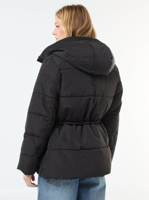 Abrigo acolchado midi con capucha - Kiabi