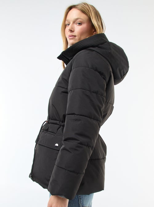 Abrigo acolchado midi con capucha - Kiabi