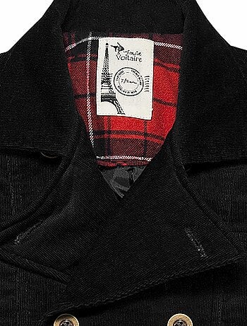 Abrigo Caban para Niña | Terciopelo Negro | Unisex | NOTTING HILL