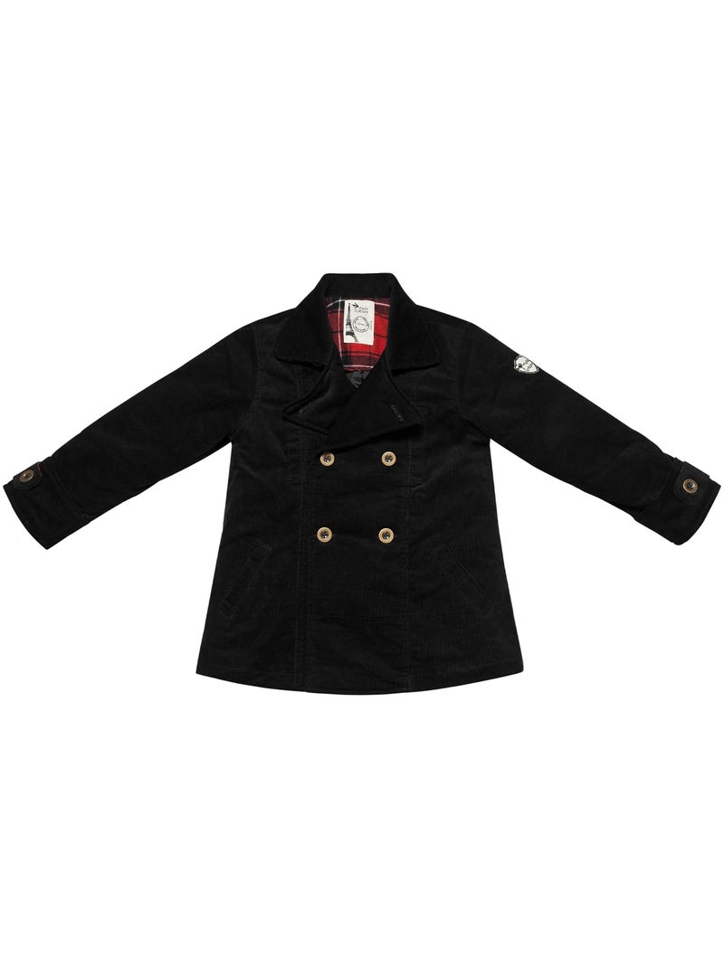 Abrigo Caban para Niña | Terciopelo Negro | Unisex | NOTTING HILL Gris rojo negro - Kiabi