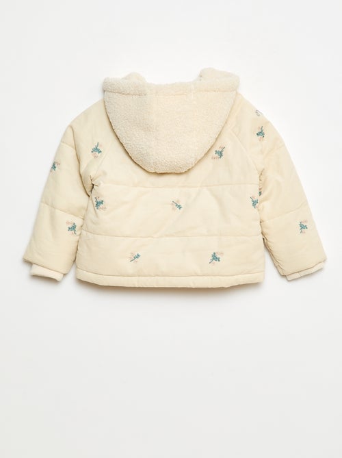 Abrigo con capucha de terciopelo - Kiabi