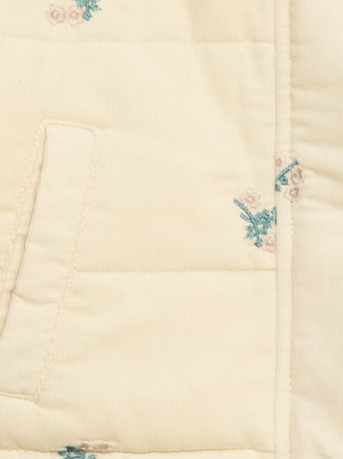 Abrigo con capucha de terciopelo - Kiabi