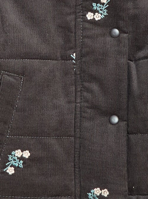 Abrigo con capucha de terciopelo - Kiabi