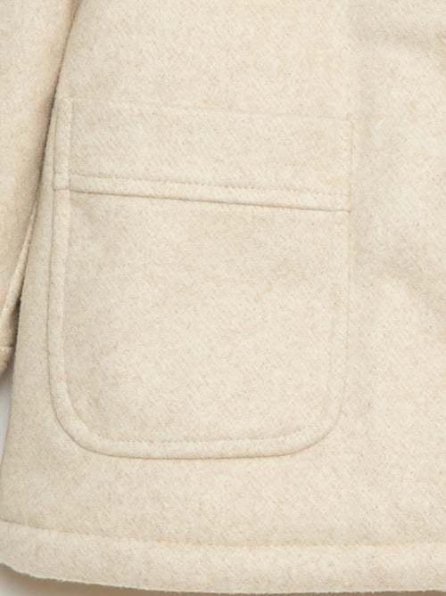 Abrigo con capucha efecto lana - Kiabi