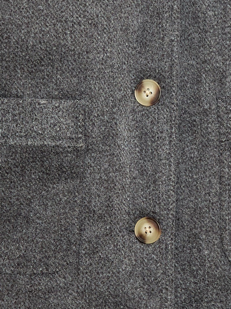 Abrigo con capucha efecto lana Gris - Kiabi