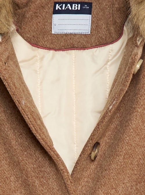 Abrigo con capucha efecto lana - Kiabi