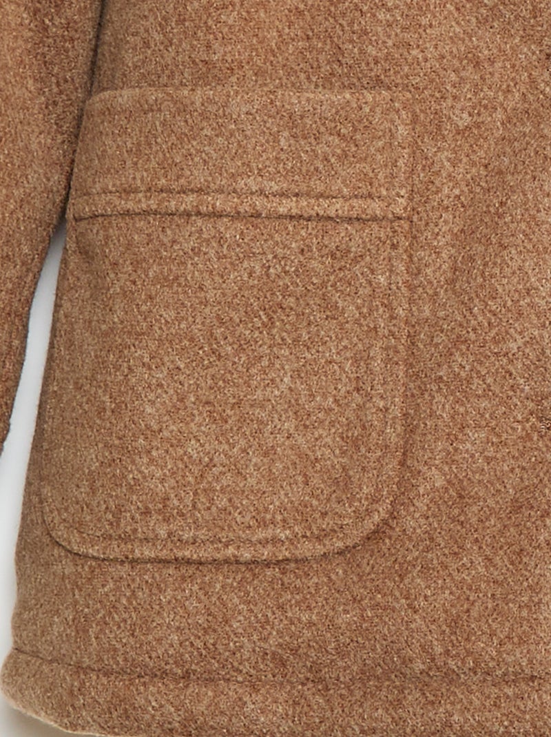 Abrigo con capucha efecto lana Marron - Kiabi