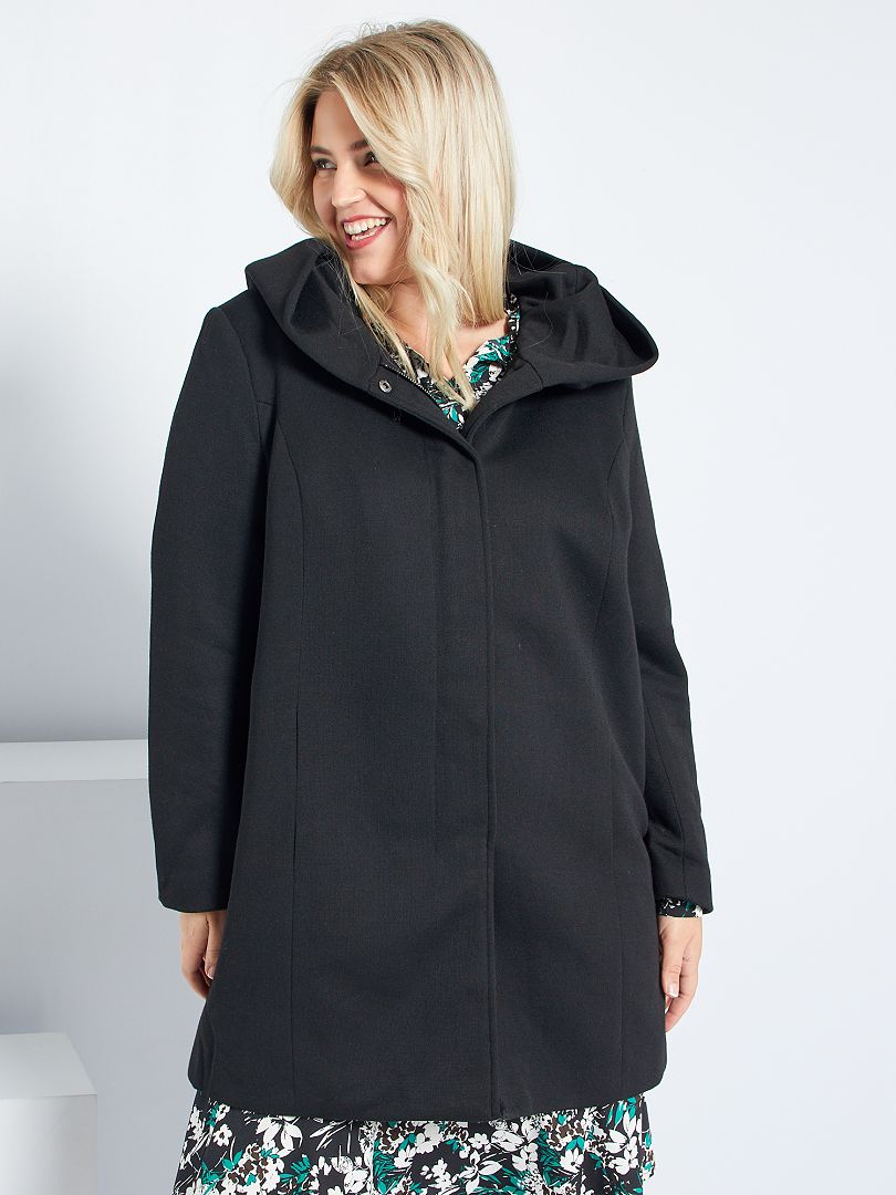 Abrigo con capucha - negro - - 50.00€
