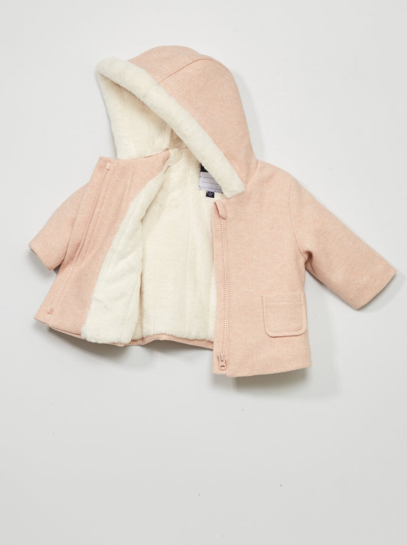 Abrigo con capucha ROSA - Kiabi