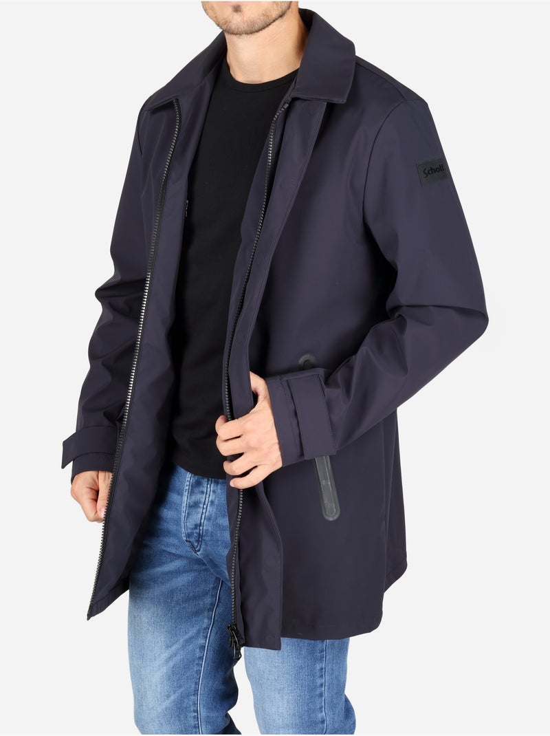 Abrigo con cuello de camisa - schott Azul - Kiabi